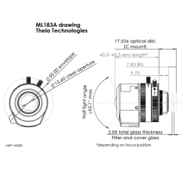 Theia ML183A varifocal lens drawing