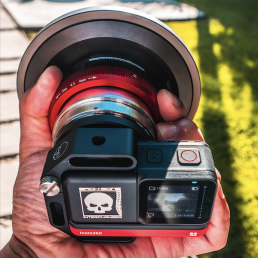 Entaniya HAL250 4.3mm with Back-Bone modified Insta 360R camera